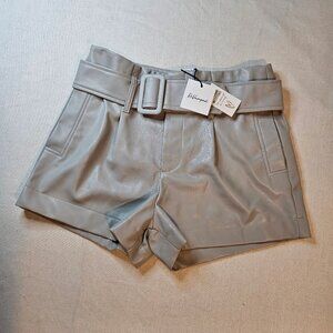 ReVamped Women's Faux Leather Belted Shorts - Size M